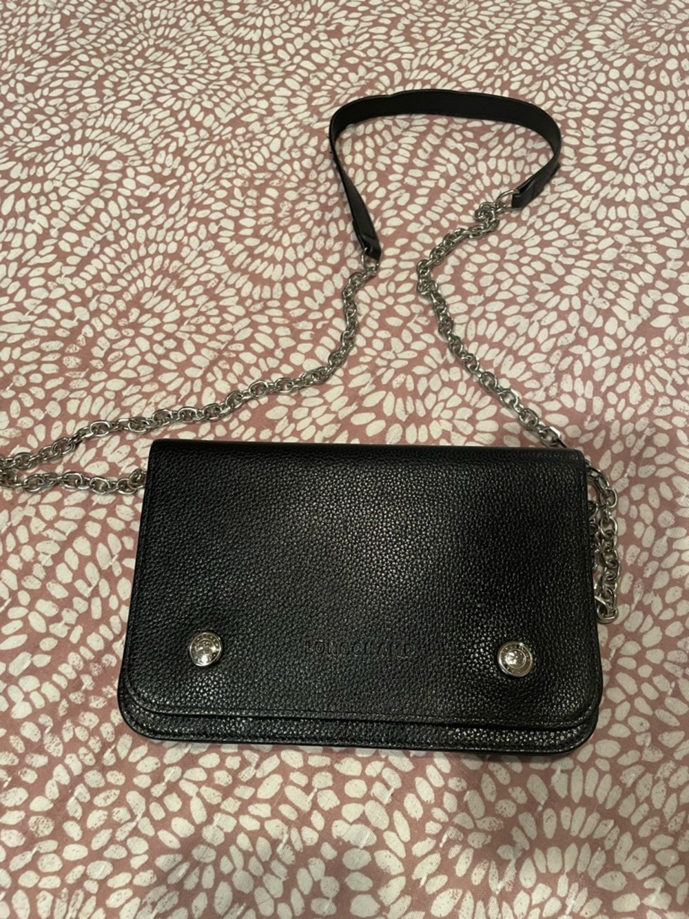 Longchamp Le Foulonne Pebbled Leather Chain Shoulder Bag